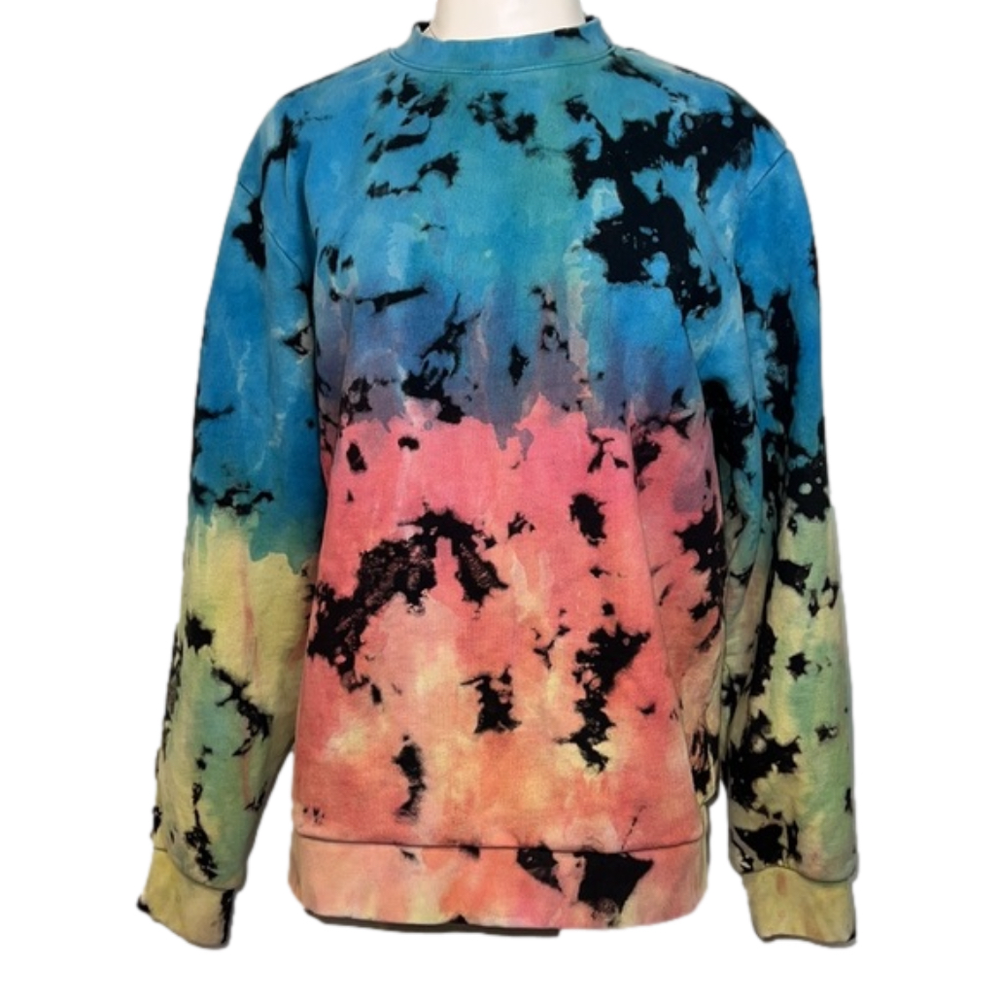 Brown Dyed Girl Black Reverse Crew Sweatshirt